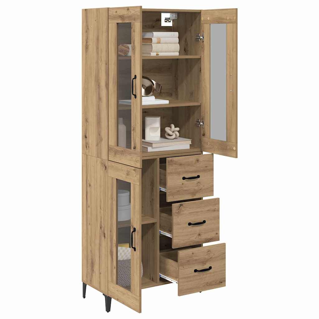 Highboard Artisan Egetræ 69,5 x 34 x 180 cm Konstrueret træ