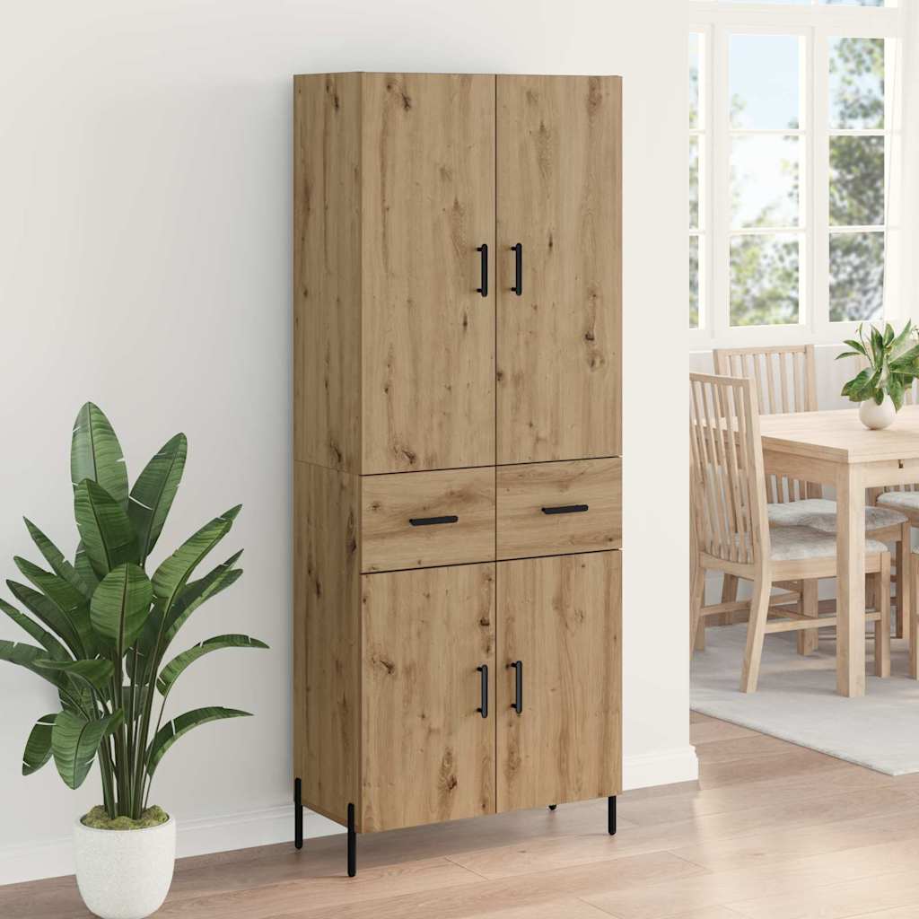 Highboard Artisan Egetræ 69,5 x 34 x 180 cm Konstrueret træ