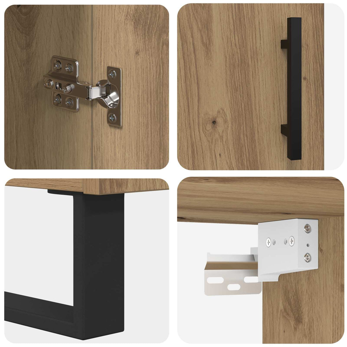 Highboard 2 stk. Artisan Egetræ 69,5 x 34 x 180 cm