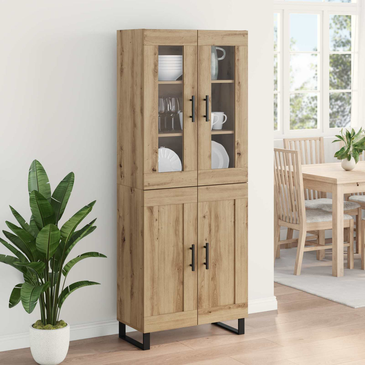 Highboard 2 stk. Artisan Egetræ 69,5 x 34 x 180 cm