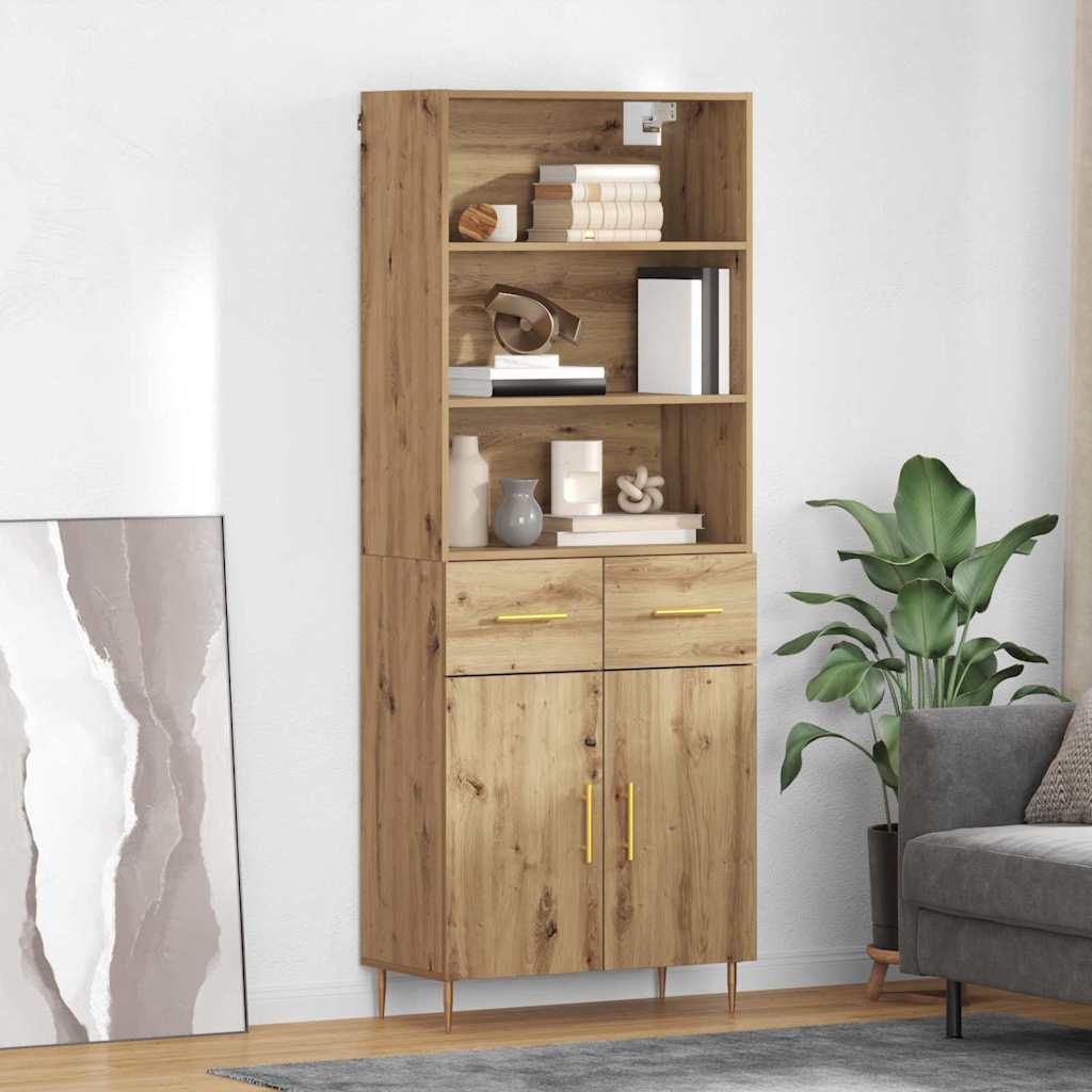 Highboard Artisan Egetræ 69,5 x 34 x 180 cm Konstrueret træ