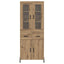 Highboard Artisan Egetræ 69,5 x 34 x 180 cm Konstrueret træ
