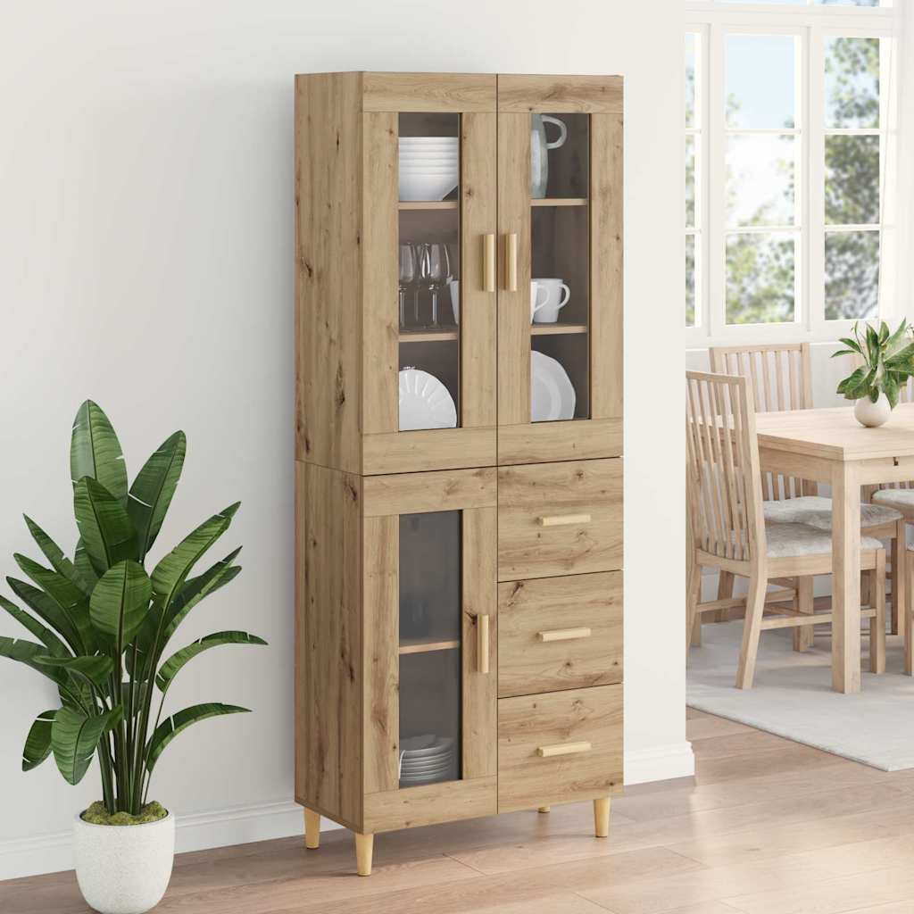 Highboard Artisan Egetræ 69,5 x 34 x 180 cm Konstrueret træ