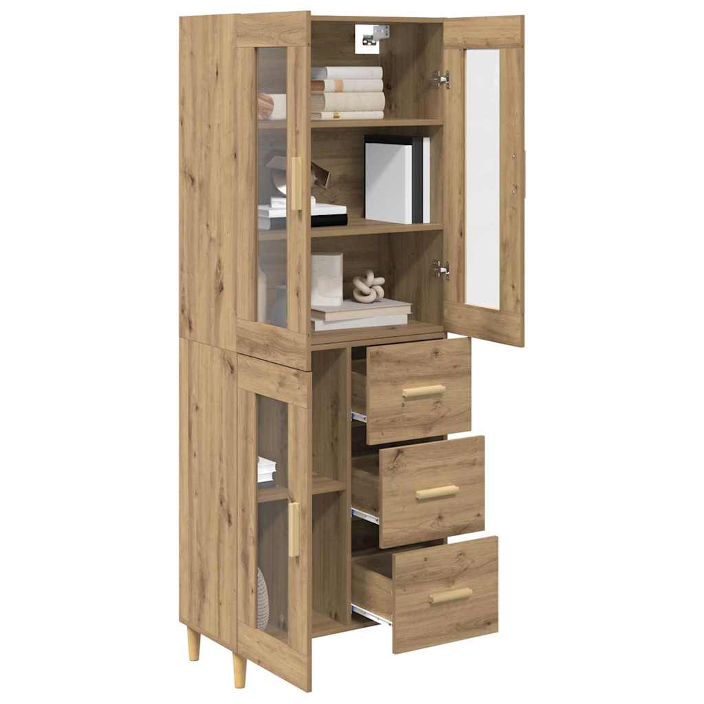 Highboard Artisan Egetræ 69,5 x 34 x 180 cm Konstrueret træ
