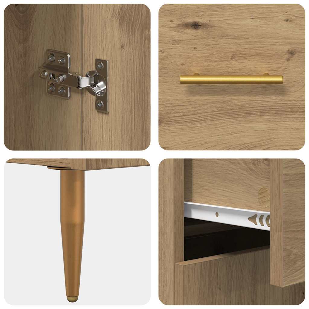Highboard Artisan Egetræ 69,5 x 34 x 180 cm Konstrueret træ