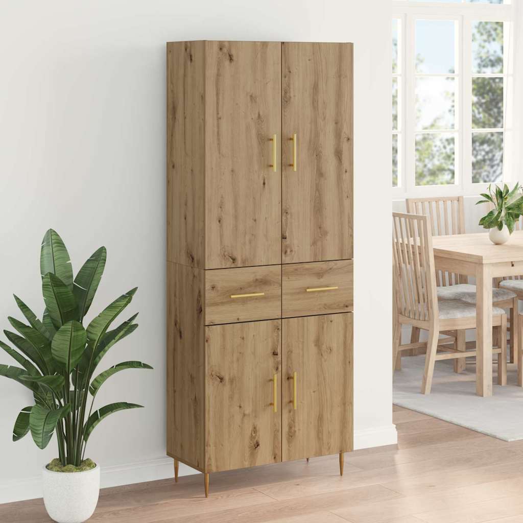 Highboard Artisan Egetræ 69,5 x 34 x 180 cm Konstrueret træ