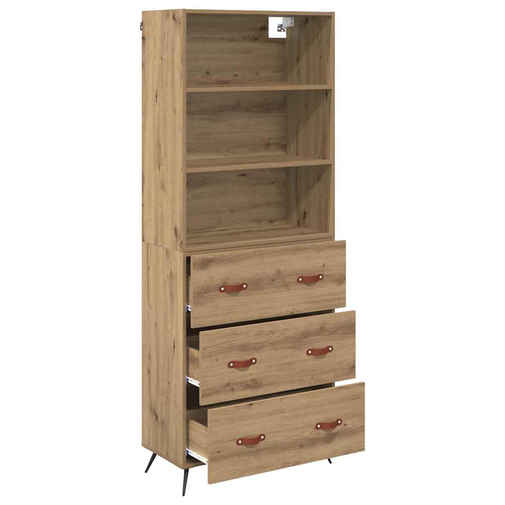 Highboard Artisan Egetræ 69,5 x 34 x 180 cm Konstrueret træ