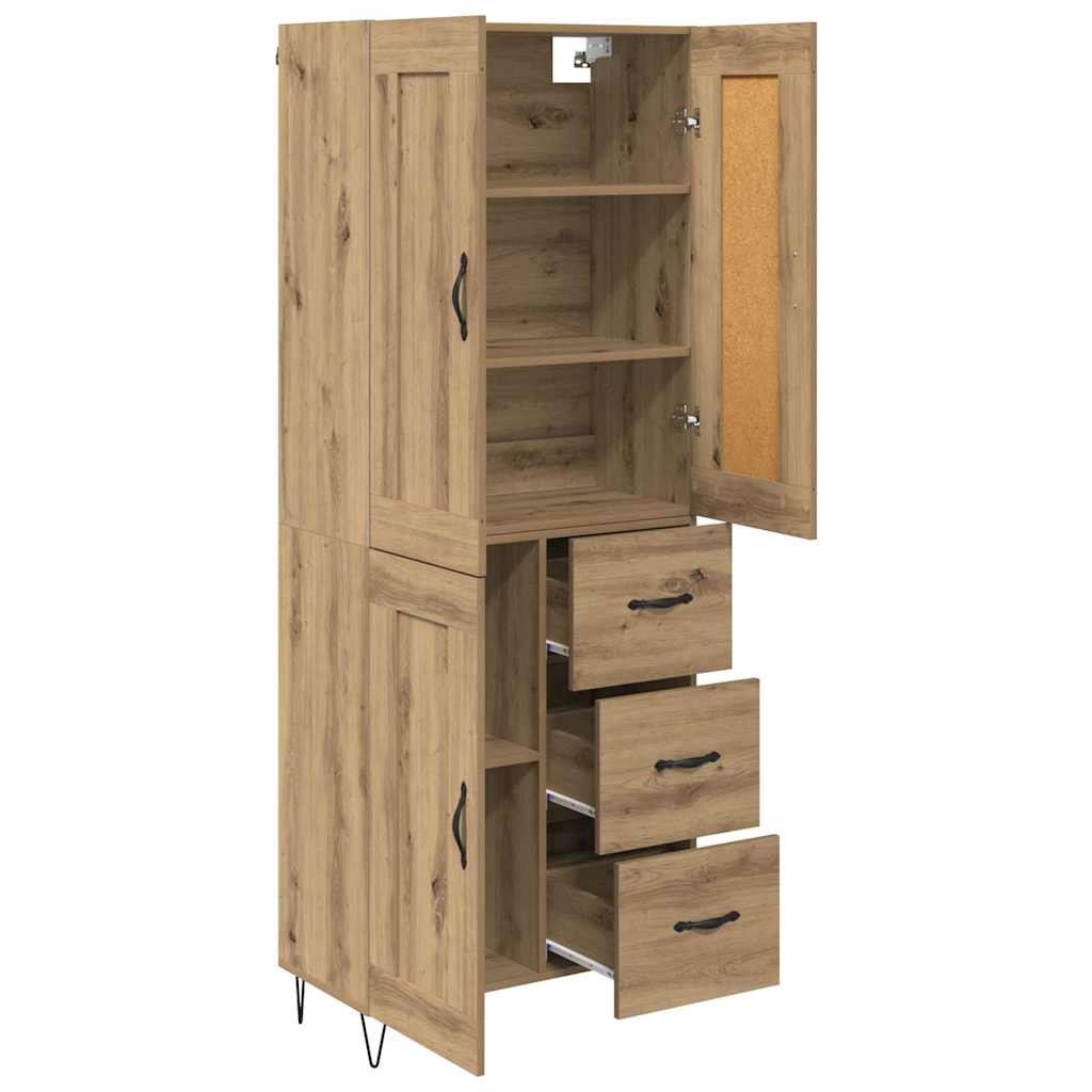 Highboard Artisan Egetræ 69,5 x 34 x 180 cm Konstrueret træ