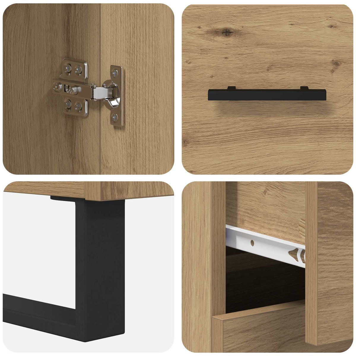 Highboard 2 stk. Artisan Egetræ 69,5 x 34 x 180 cm