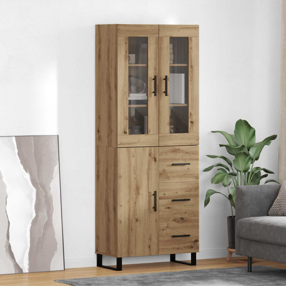 Highboard 2 stk. Artisan Egetræ 69,5 x 34 x 180 cm