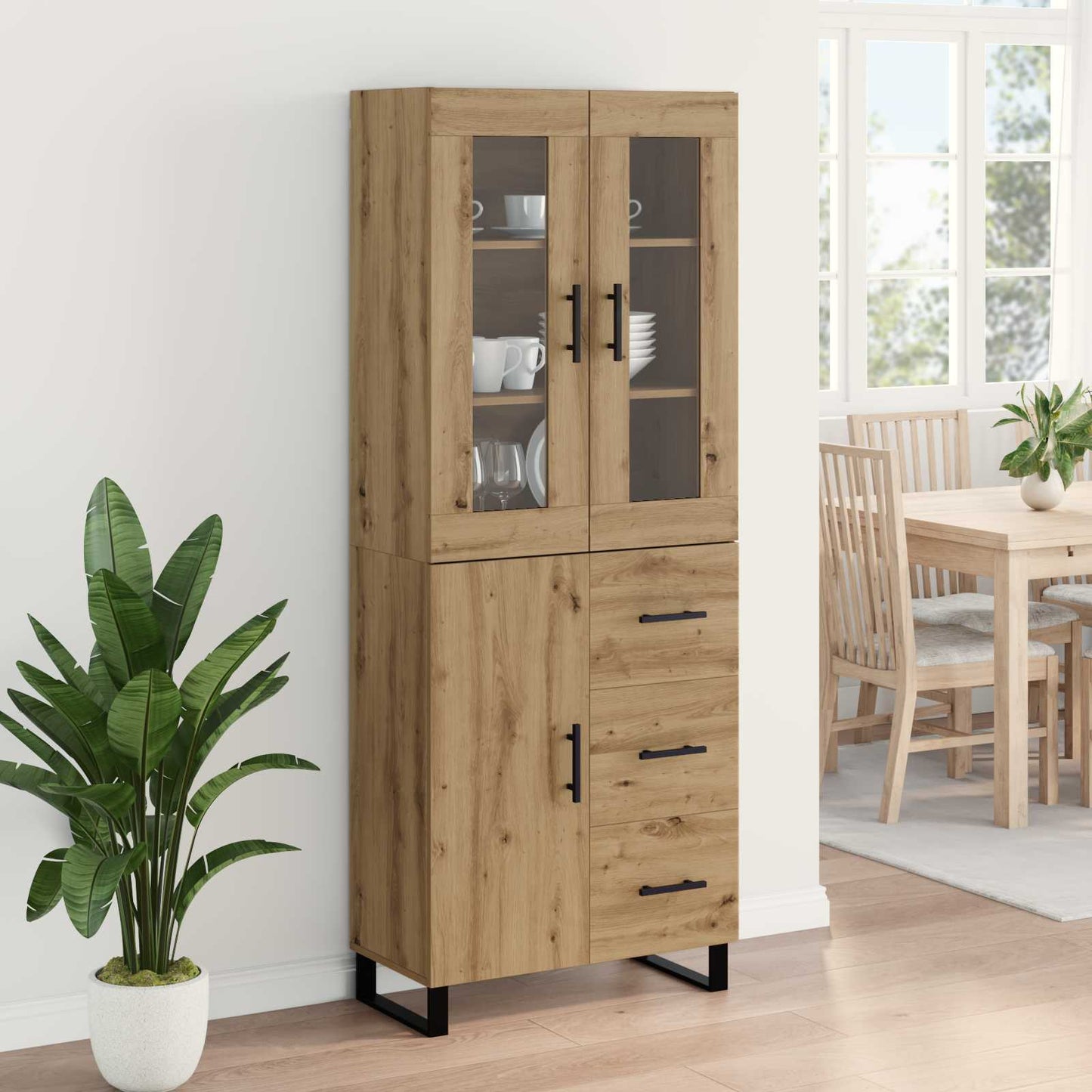 Highboard 2 stk. Artisan Egetræ 69,5 x 34 x 180 cm