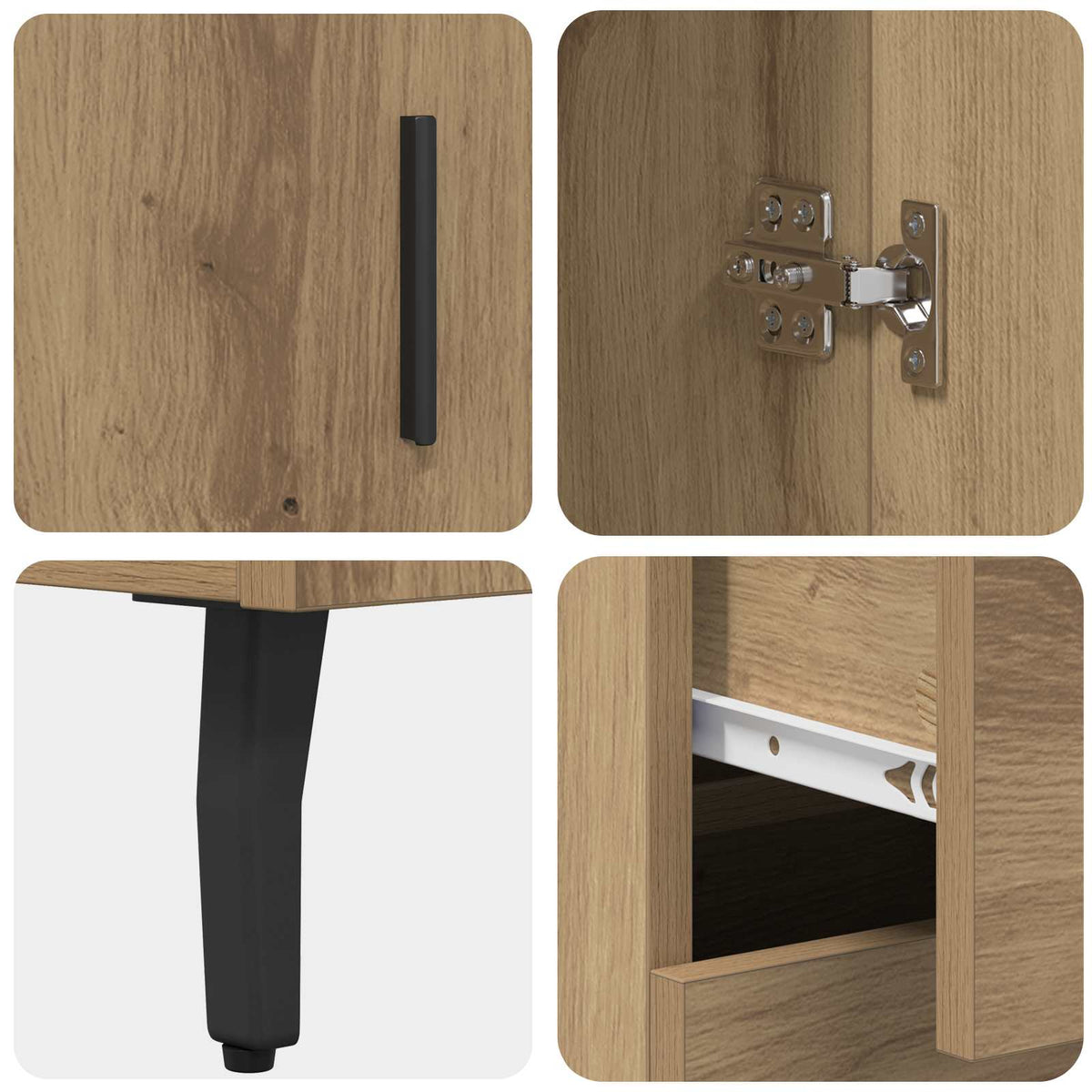 Highboard 2 stk. Artisan Egetræ 69,5 x 34 x 180 cm