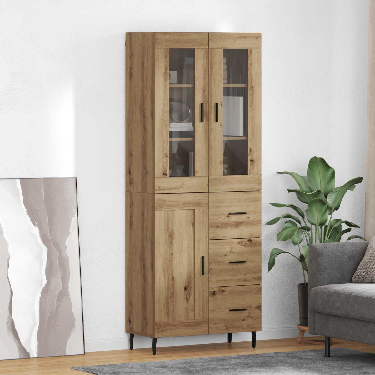 Highboard 2 stk. Artisan Egetræ 69,5 x 34 x 180 cm