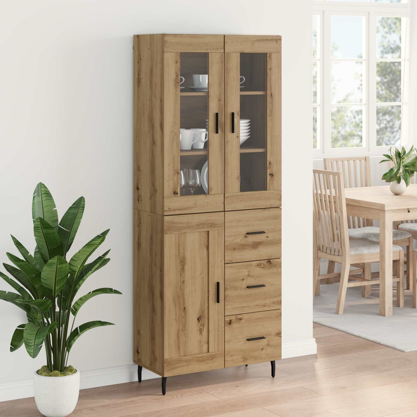 Highboard 2 stk. Artisan Egetræ 69,5 x 34 x 180 cm