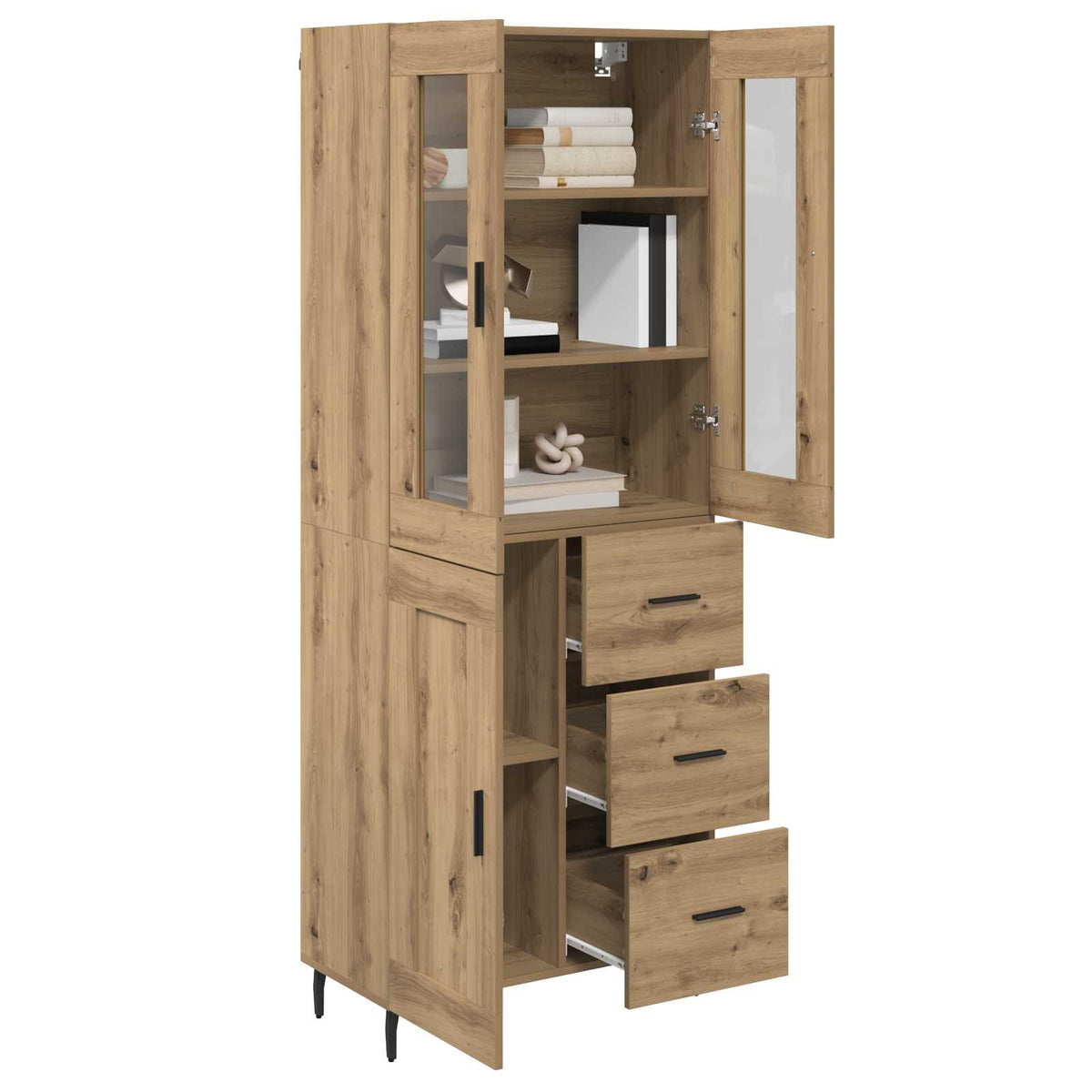 Highboard 2 stk. Artisan Egetræ 69,5 x 34 x 180 cm