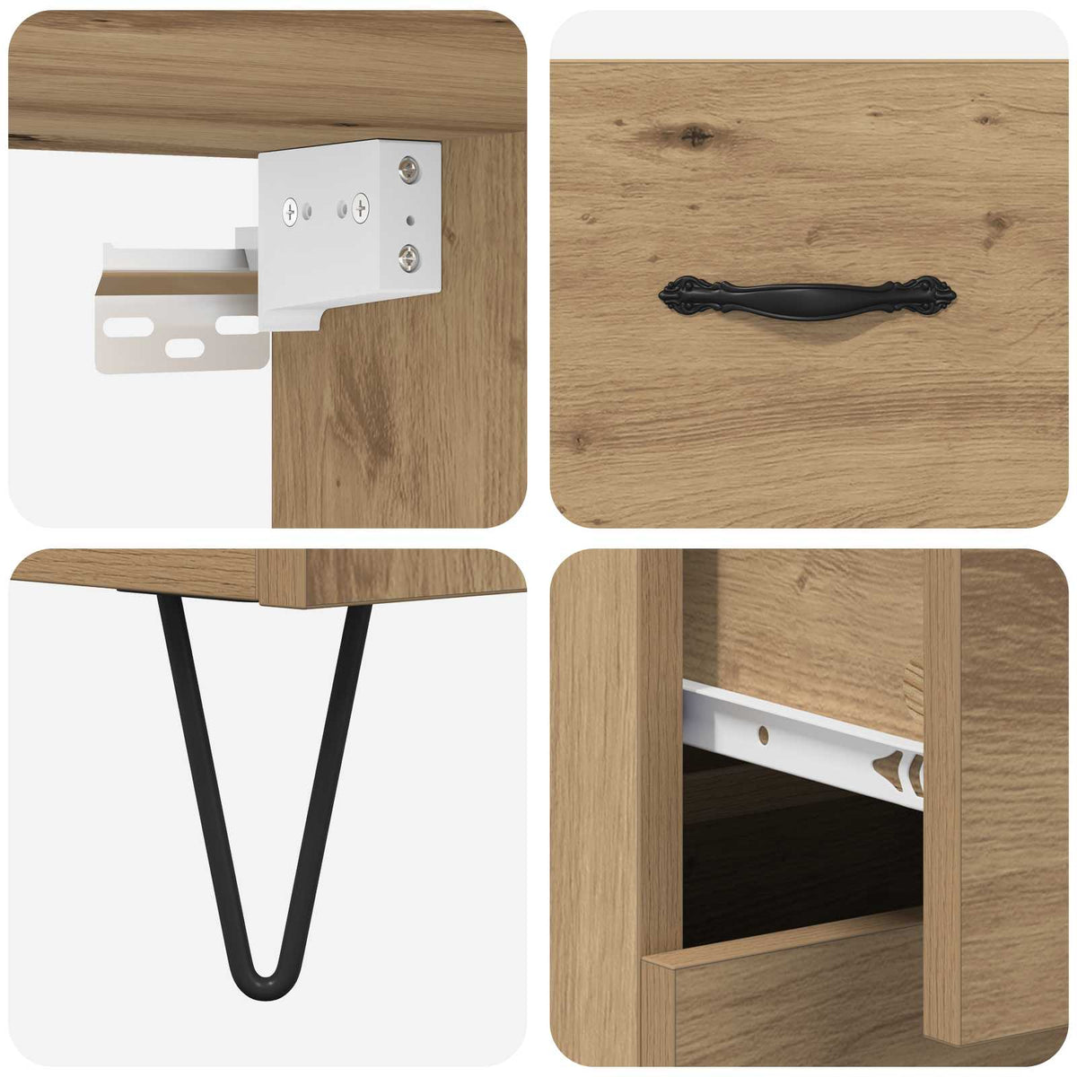 Highboard 2 stk. Artisan Egetræ 69,5 x 34 x 180 cm