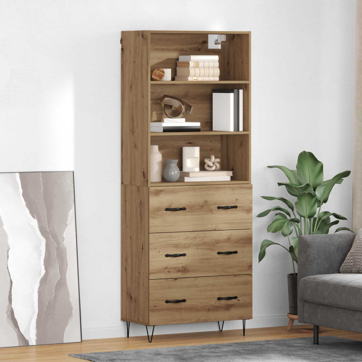 Highboard 2 stk. Artisan Egetræ 69,5 x 34 x 180 cm