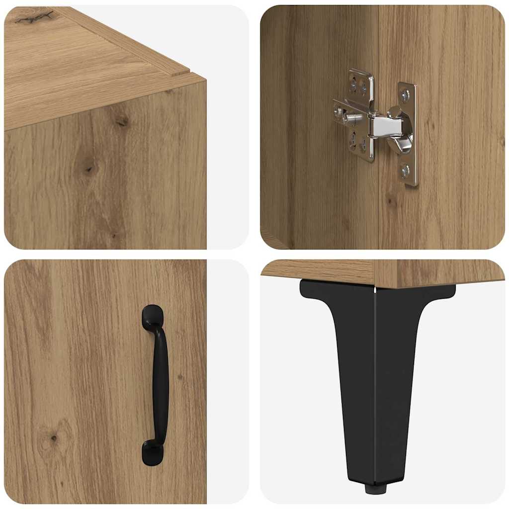 Highboard Artisan Egetræ 69,5 x 34 x 180 cm Konstrueret træ