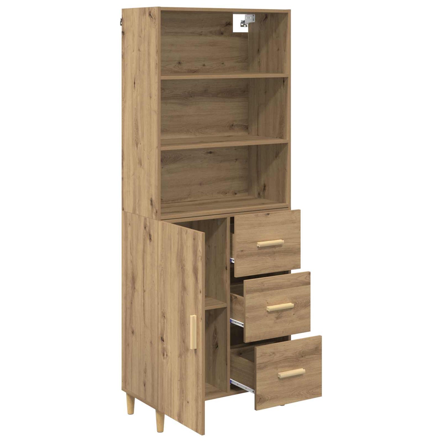 Highboard Artisan Egetræ 69,5 x 32,5 x 180 cm Konstrueret træ