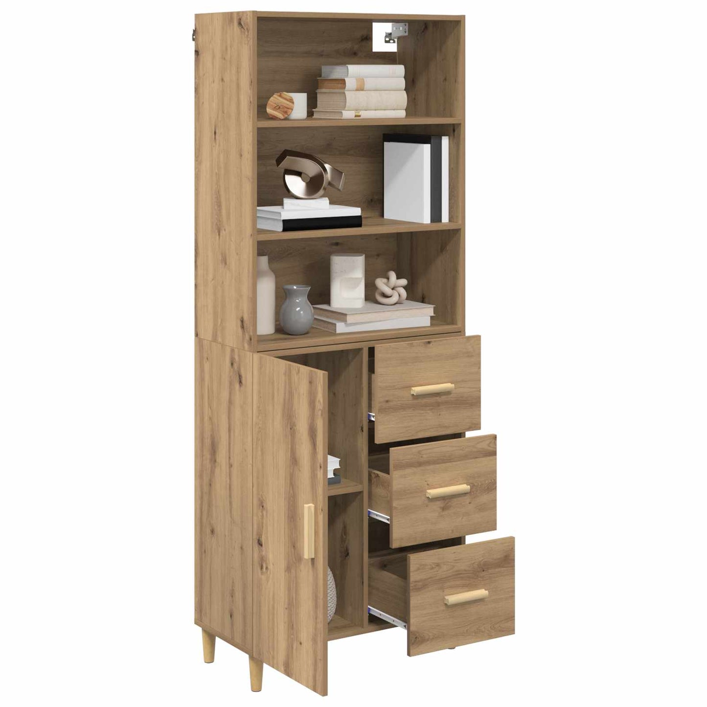 Highboard Artisan Egetræ 69,5 x 32,5 x 180 cm Konstrueret træ