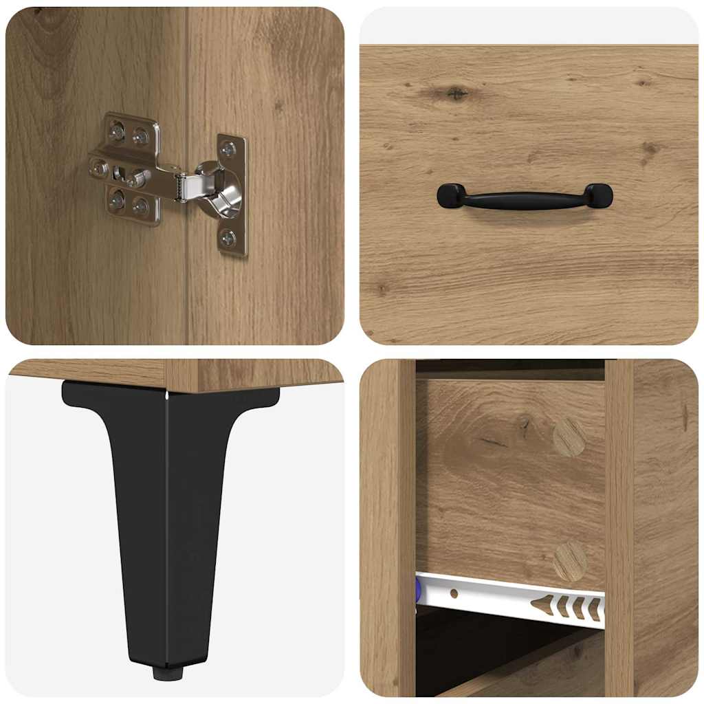 Highboard Artisan Egetræ 69,5 x 34 x 180 cm Konstrueret træ
