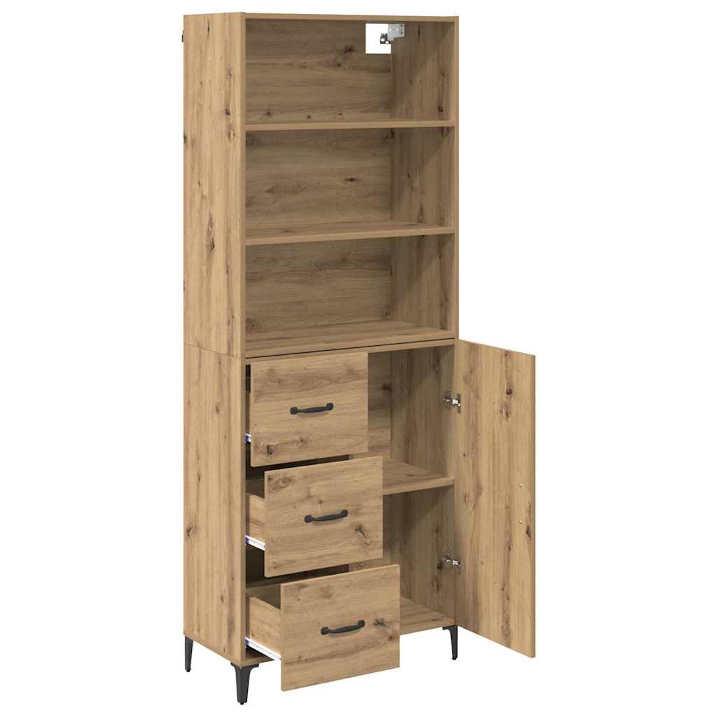 Highboard Artisan Egetræ 69,5 x 34 x 180 cm Konstrueret træ