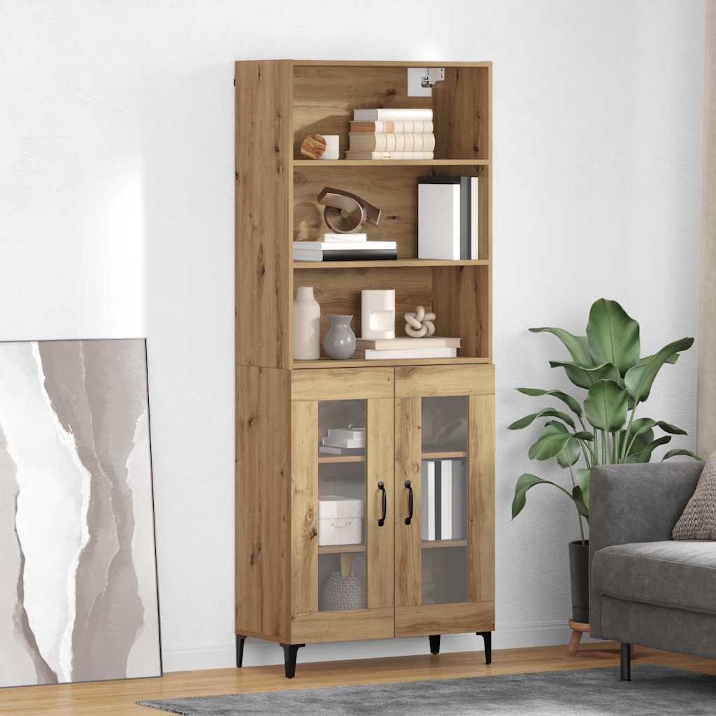 Highboard Artisan Egetræ 69,5 x 34 x 180 cm Konstrueret træ