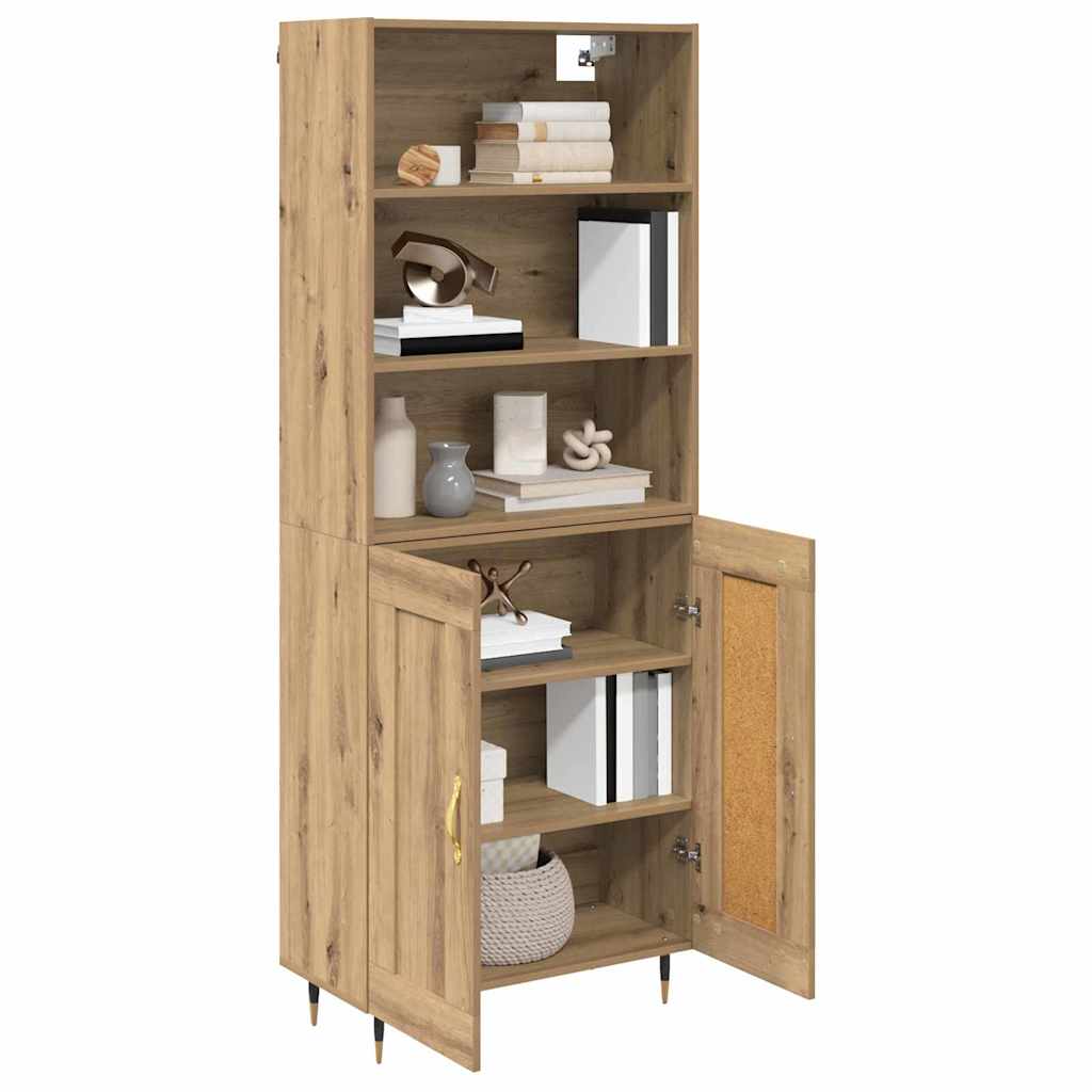 Highboard Artisan Egetræ 69,5 x 34 x 180 cm Konstrueret træ