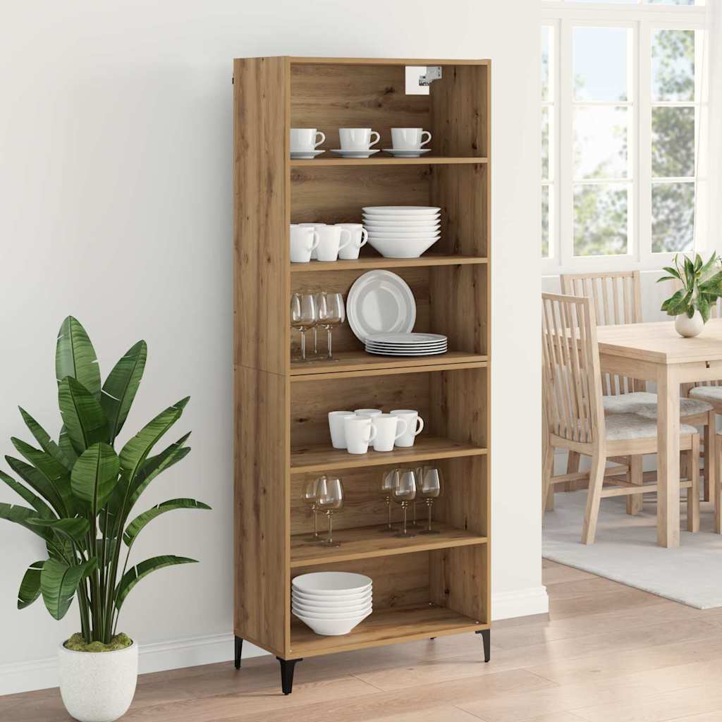 Highboard Artisan Egetræ 69,5 x 34 x 180 cm Konstrueret træ