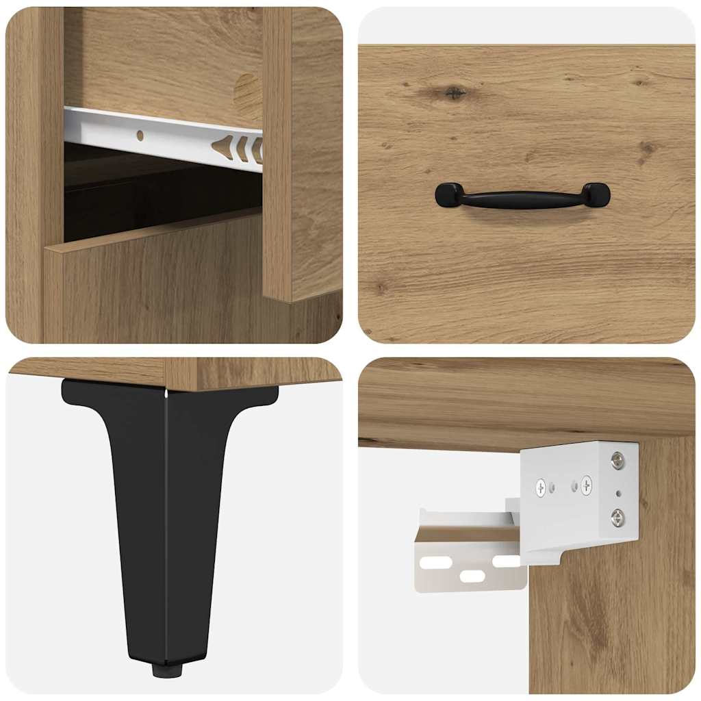 Highboard Artisan Egetræ 69,5 x 34 x 180 cm Konstrueret træ