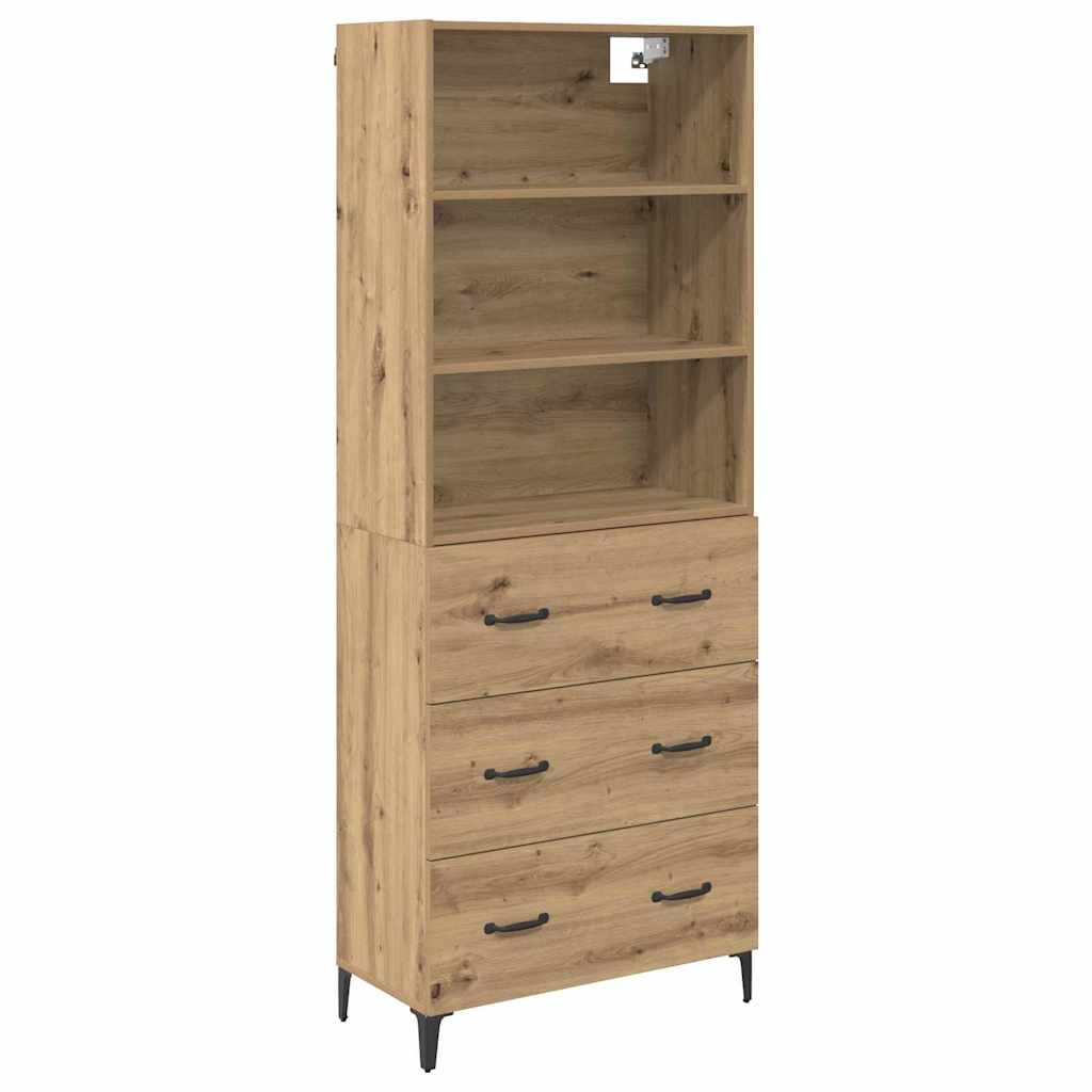 Highboard Artisan Egetræ 69,5 x 34 x 180 cm Konstrueret træ