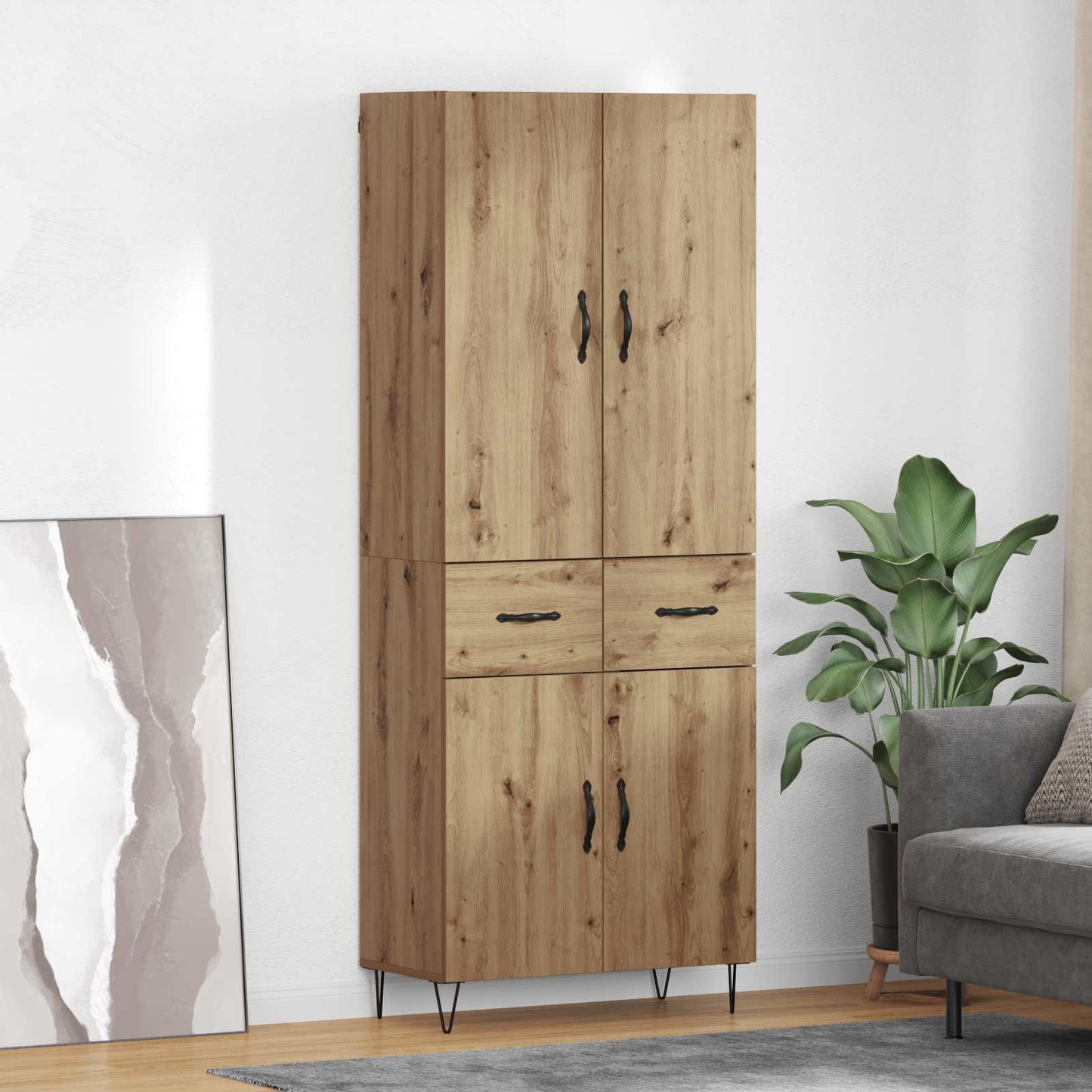 Highboard 2 stk. Artisan Egetræ 69,5 x 34 x 180 cm
