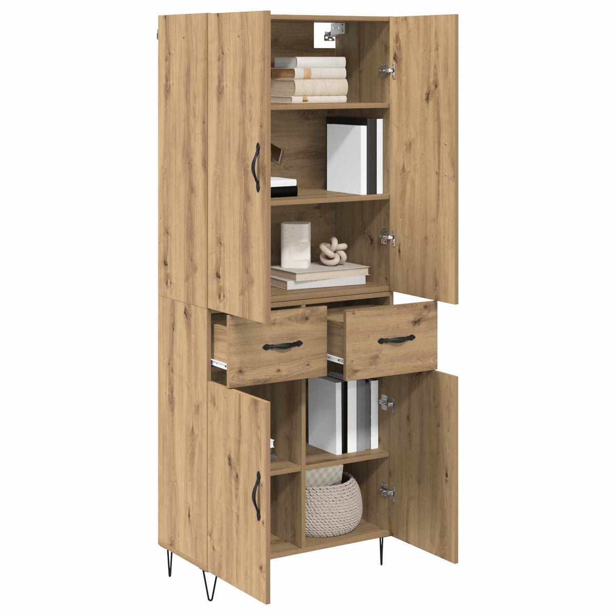 Highboard 2 stk. Artisan Egetræ 69,5 x 34 x 180 cm