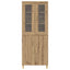Highboard Artisan Egetræ 69,5 x 34 x 180 cm Ingeniørtræ og glas