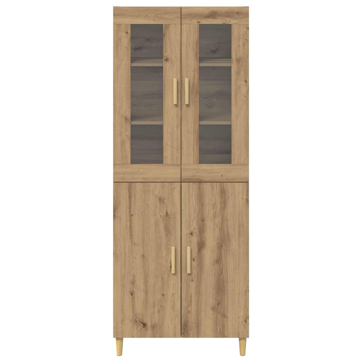 Highboard Artisan Egetræ 69,5 x 34 x 180 cm Ingeniørtræ og glas
