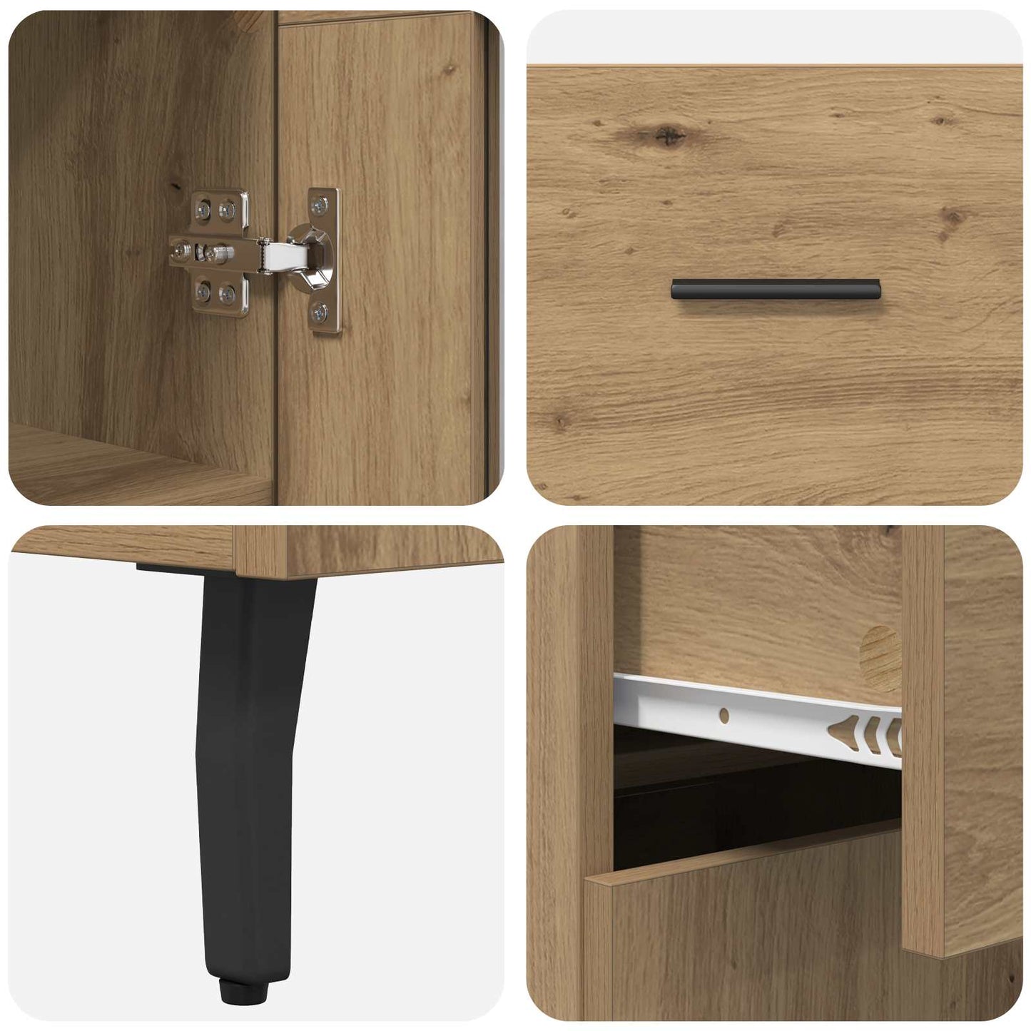 Highboard 2 stk. Artisan Egetræ 69,5 x 34 x 180 cm