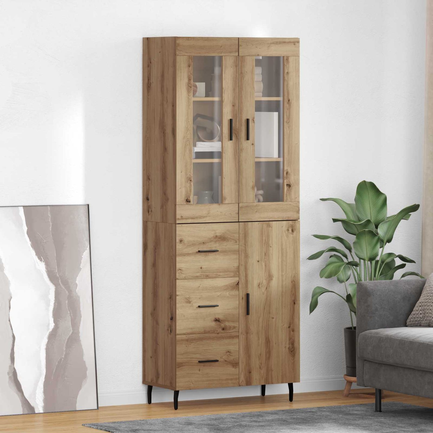 Highboard 2 stk. Artisan Egetræ 69,5 x 34 x 180 cm