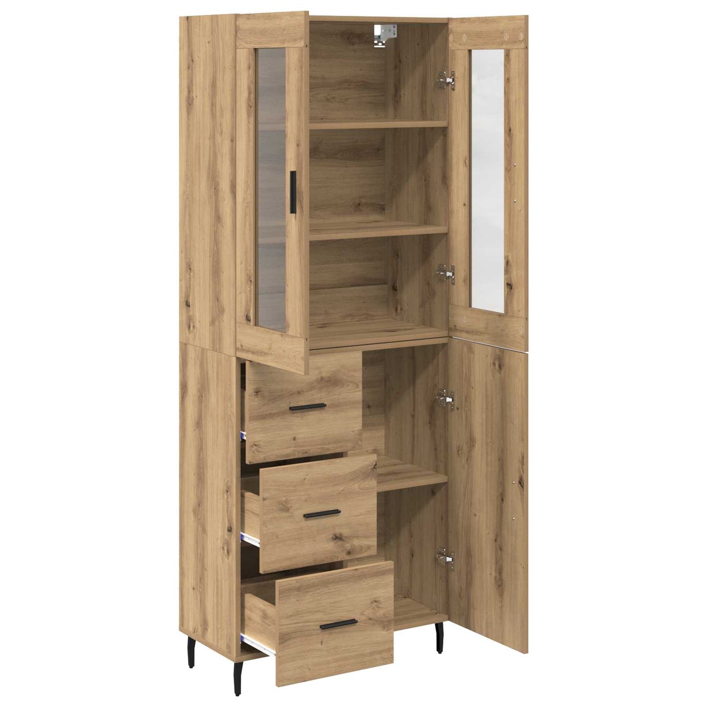 Highboard 2 stk. Artisan Egetræ 69,5 x 34 x 180 cm