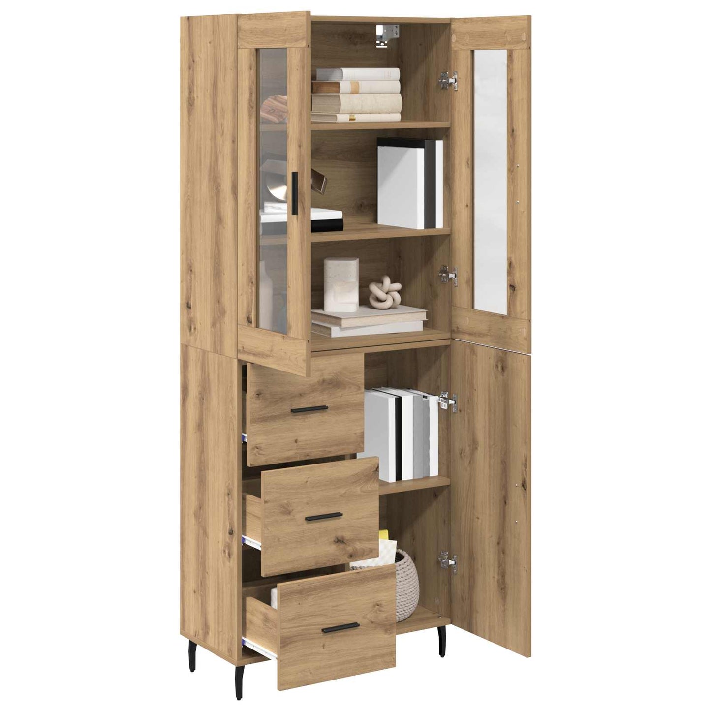 Highboard 2 stk. Artisan Egetræ 69,5 x 34 x 180 cm