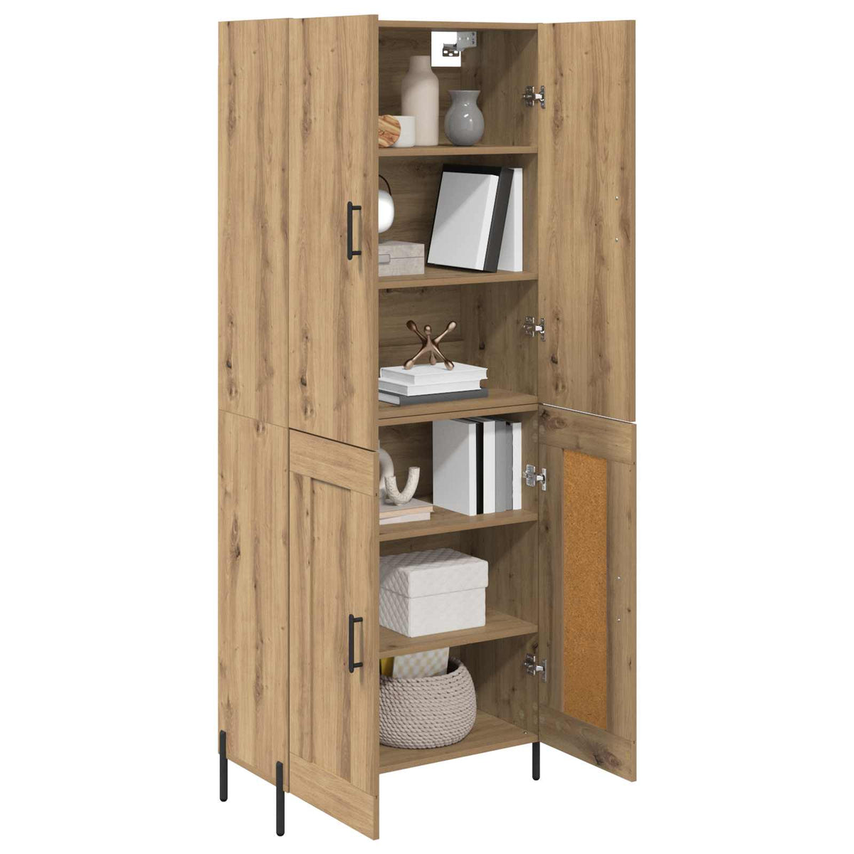 Highboard Artisan Egetræ 69,5 x 34 x 180 cm Konstrueret træ