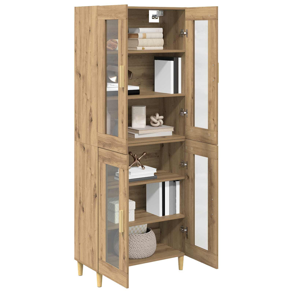 Highboard Artisan Egetræ 69,5 x 34 x 180 cm Konstrueret træ
