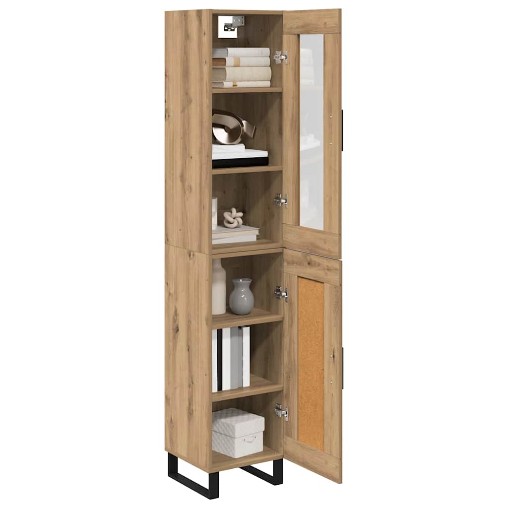 Highboard Artisan Egetræ 34,5 x 34 x 180 cm Konstrueret træ