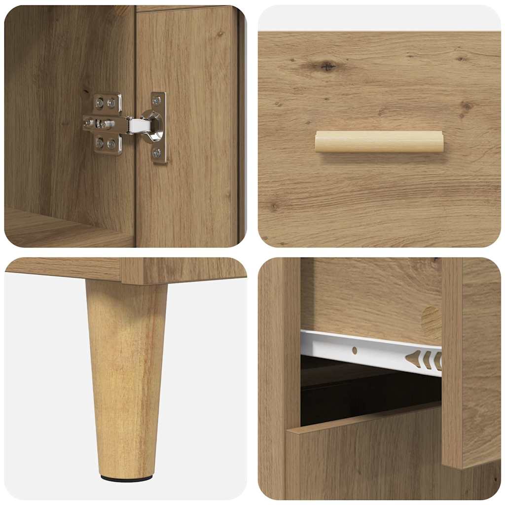 Highboard Artisan Egetræ 69,5 x 34 x 180 cm Konstrueret træ