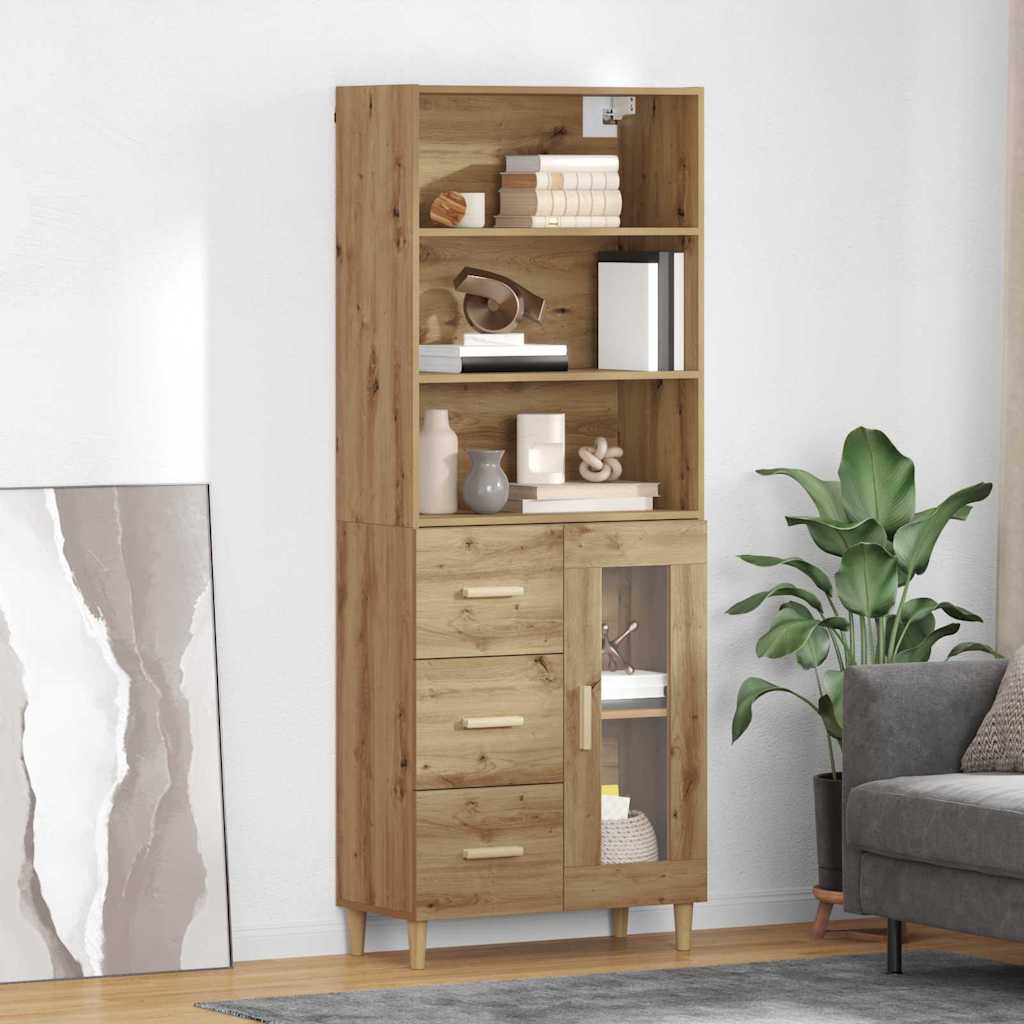 Highboard Artisan Egetræ 69,5 x 34 x 180 cm Konstrueret træ
