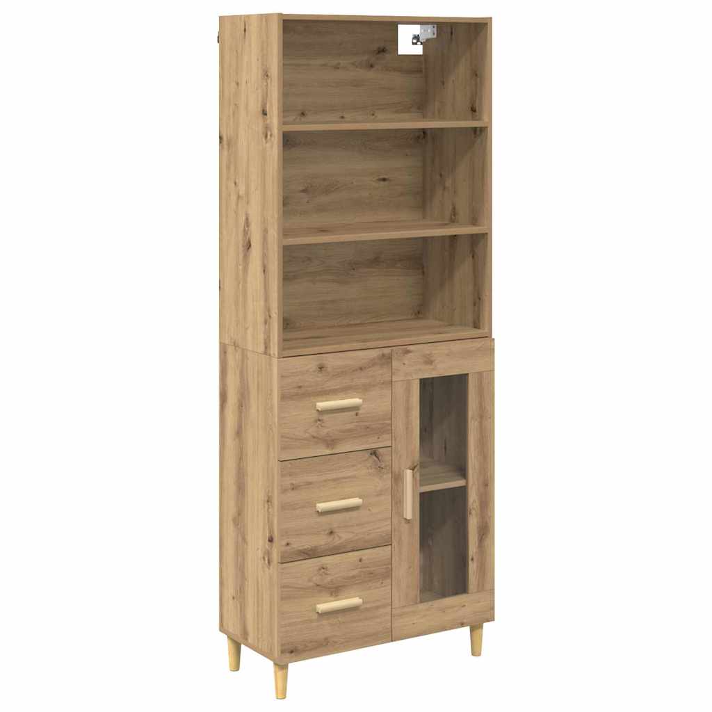 Highboard Artisan Egetræ 69,5 x 34 x 180 cm Konstrueret træ