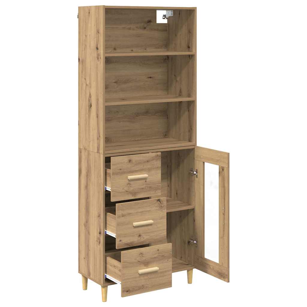 Highboard Artisan Egetræ 69,5 x 34 x 180 cm Konstrueret træ