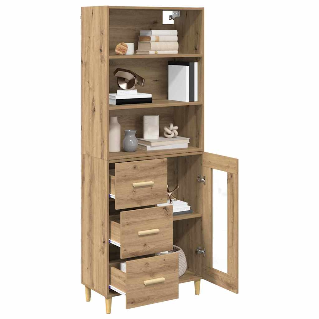 Highboard Artisan Egetræ 69,5 x 34 x 180 cm Konstrueret træ