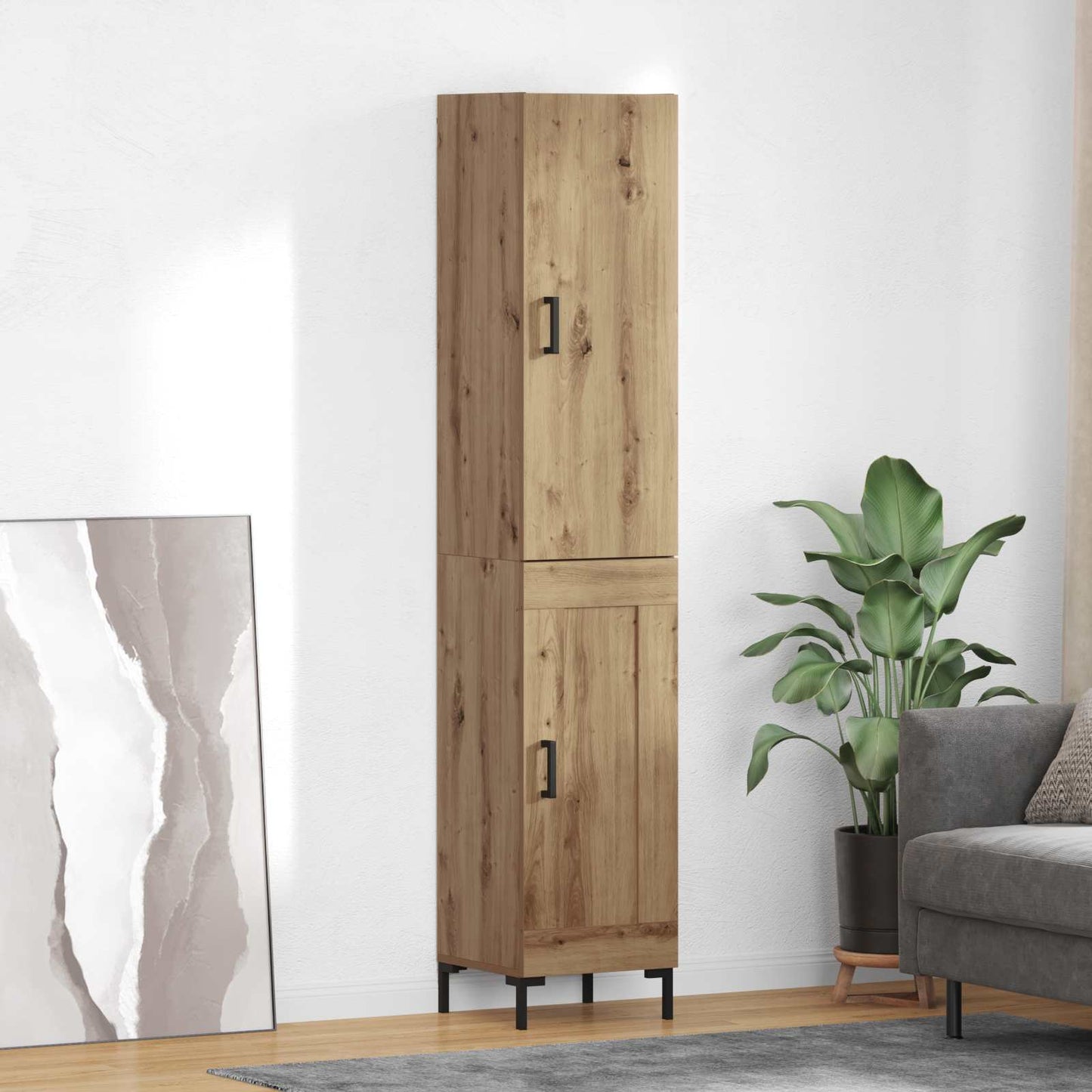 Highboard Artisan Egetræ 34,5 x 34 x 180 cm Konstrueret træ