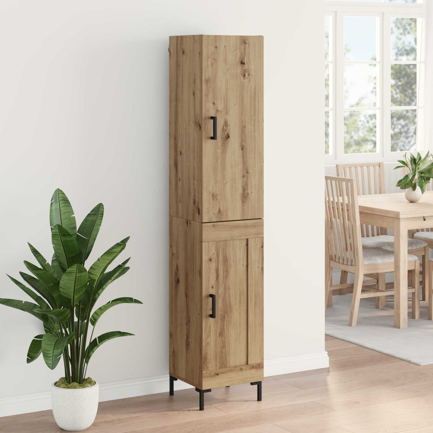 Highboard Artisan Egetræ 34,5 x 34 x 180 cm Konstrueret træ