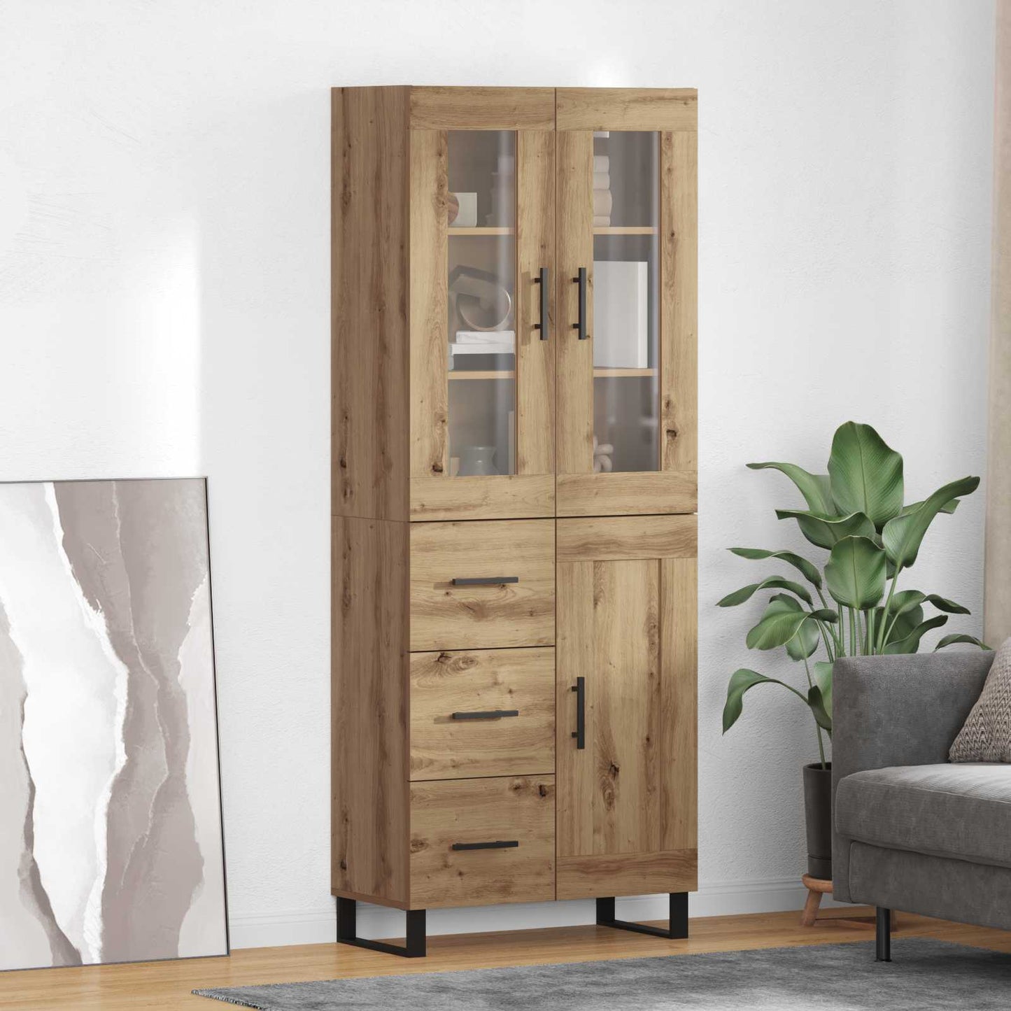 Highboard 2 stk. Artisan Egetræ 69,5 x 34 x 180 cm